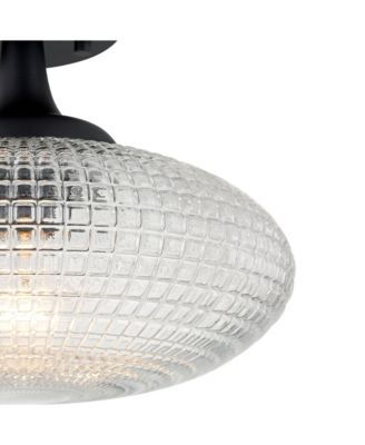 Possini Euro Voltri 12"W Matte and Vintage Glass Ceiling Light