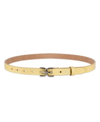 Women's Ultra Skinny Double-E Logo Plaque Buckle Belt