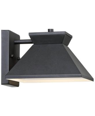 Whatley Rustic Industrial Outdoor Wall Light Fixtures Set of 2 Metal LED 6 1/4" for Post Exterior Barn Deck House