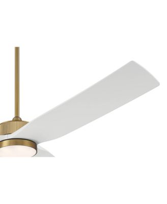 60" Casa Montage Soft Brass and LED Ceiling Fan w/ 18" Rod