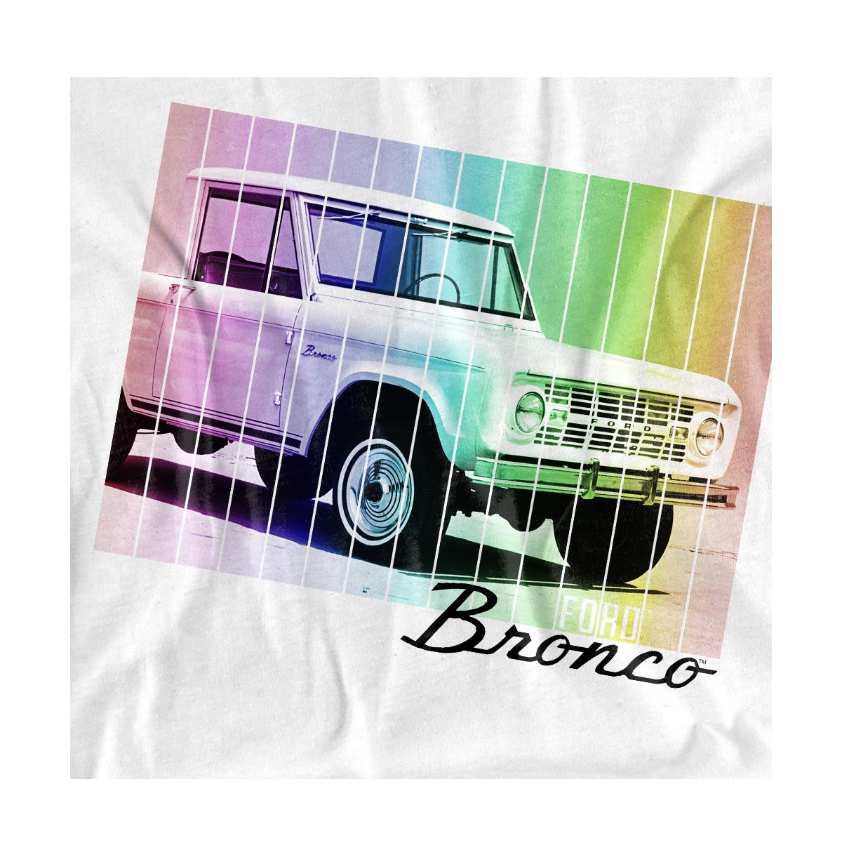 Logovision Men's Ford Bronco Retro Rainbow T-Shirt