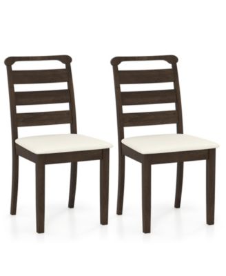 Upholstered Wooden Dining Chairs Set of Two