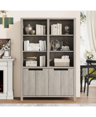  Tall 6-Tier Double Wide Large Bookshelf with 12 Cubbies