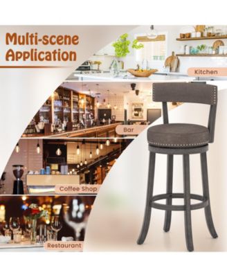 Bar Height Chairs Set of 2 w/ 360degree(s)   Swivel Seat Back and Cushioned Seat