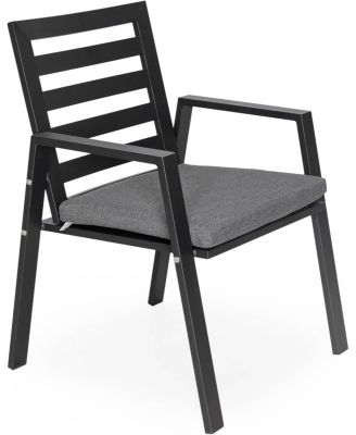 Chelsea Outdoor Dining Armchair - Modern Patio Chair with Aluminum Frame, Weather Resistant UV-Protected Cushions Olefin Fabric.