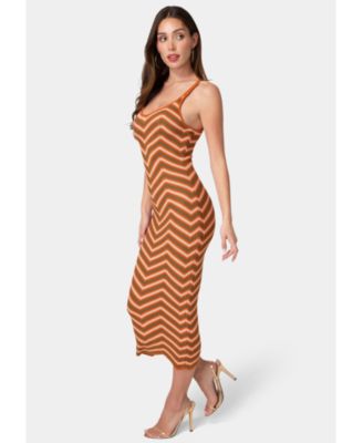 Women's Chevron Crochet Midi Dress