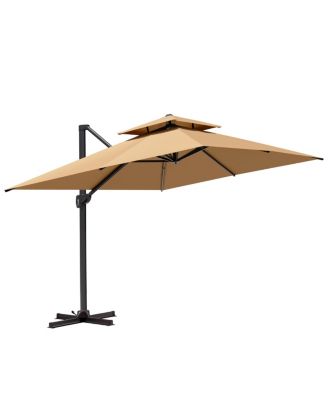 Outdoor Patio  Aluminum Double Top Cantilever Umbrella