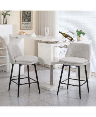 Set of 2 Counter Height Swivel Bar Stools, Swivel Barstools, 25.6" Seat Height Counter Stools