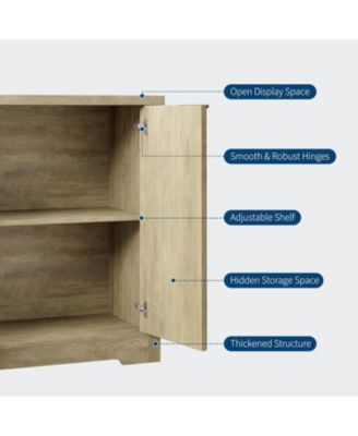 Buffet Sideboard Cabinet with Fluted Doors, Adjustable Shelves, Modern Accent Storage Console for Dining Room, Living Room
