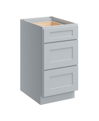 18 3 Drawer Base Cabinet with Full Overlay HDF Drawer Fronts and Dovetail Drawers Shaker