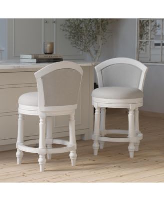 Classic Solid Wood Bar Stool with Mixed Upholstered Seating