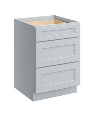24" 3-Drawer Base Cabinet with Full Overlay HDF Drawer Fronts and Dovetail Drawers