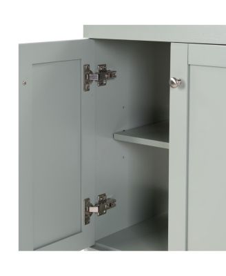 30" Bathroom Vanity with Ceramic Sink, Solid Wood Frame, Pull-Out Drawers, Adjustable Storage, Soft Close Slides