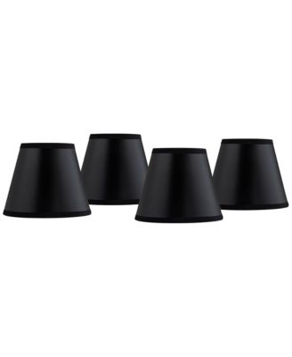 Set of 4 Empire Chandelier Lamp Shades Paper Small 3" Top x 5" Bottom x 4" High Candelabra Clip-On Fitting