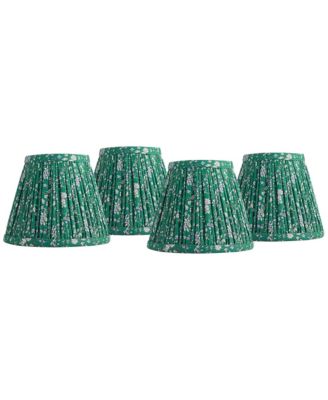 3 1/2" Top 6" Bottom 5" High 5" Slant Print Lamp Shade Replacement Set of 4 Floral Clip On Candelabra