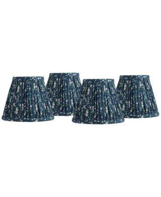 3 1/2" Top x 6" Bottom x 5" High x 5" Slant Print Lamp Shade Replacement Set of 4Floral Clip On Candelabra