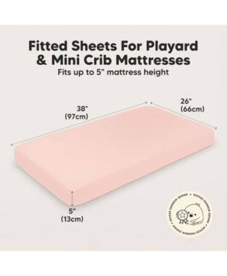 Mini Crib Sheets for Baby Girls, Boys, 2-Pack Soothe Pack and Play Sheets Fitted, Pack N Play Mattress Sheet