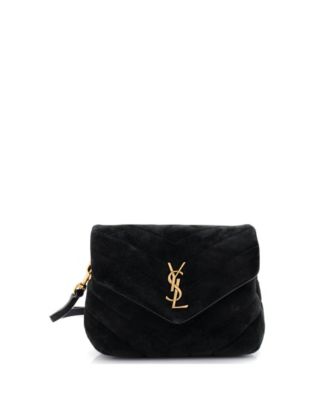 Toy Loulou Shoulder Bag Matelasse Chevron Suede