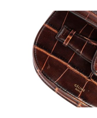 Mini Symmetrical Shoulder Bag Embossed Leather