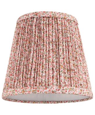 4" Top x 6" Bottom x 5 1/2" High x 5 1/2" Slant Print Lamp Shade Replacement Set of 6 Shirred Pleated Clip On