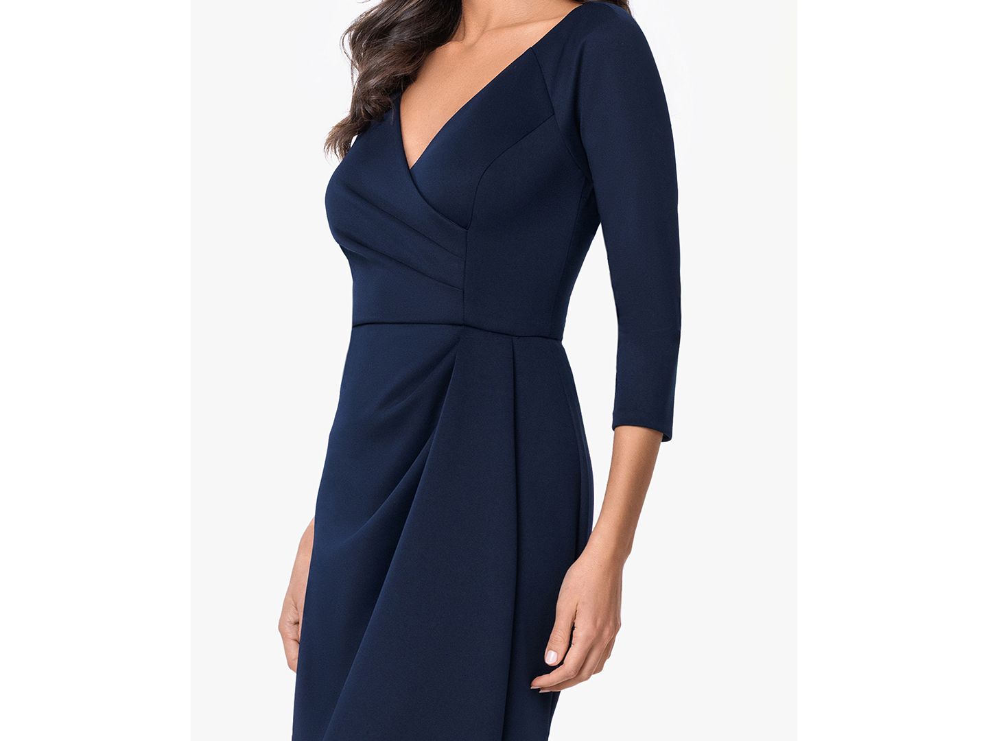 Женские платья XSCAPE 3/4-Length-Sleeve V-Neck Gown, цвет: Тёмно-синий — фото 3
