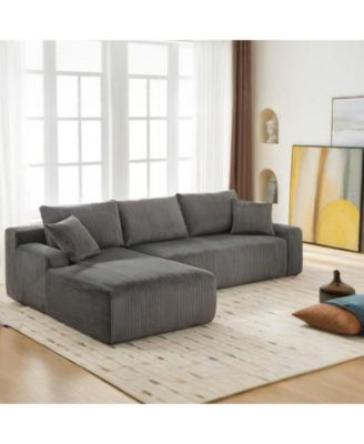 106-Inch Modular Sectional Couch with L-Shape- Modern Corduroy Loveseat
