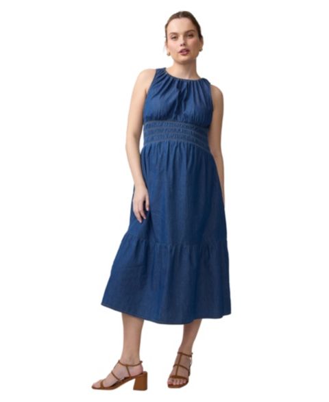 Женские платья Maternity Ingrid + Isabel Sleeveless Chambray Midi, цвет: Индиго шамбре
