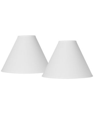 Set of 2 Bell Lamp Shades White Medium 5" Top x 15" Bottom x 10.5" High Spider Replacement Harp Finial Fitting