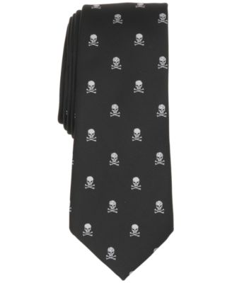 Men's Cross-Bone Solid Skinny Tie