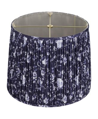Sally 13" Top x 15" Bottom x 12" High x 12" Slant Print Lamp Shade Replacement Pleated Floral Spider Harp