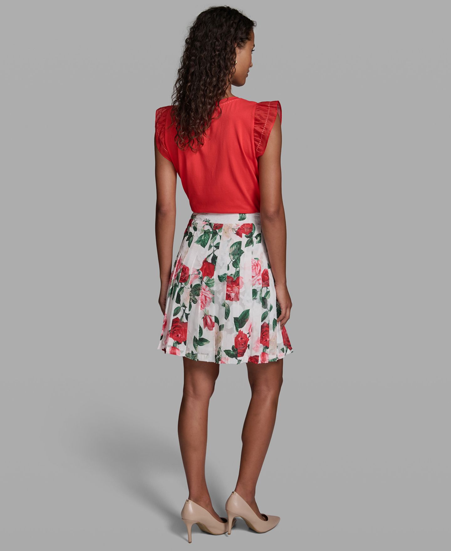 Женская юбка KARL LAGERFELD PARIS Printed Pleat, цвет: Мягкий белый разноцветный — фото 5