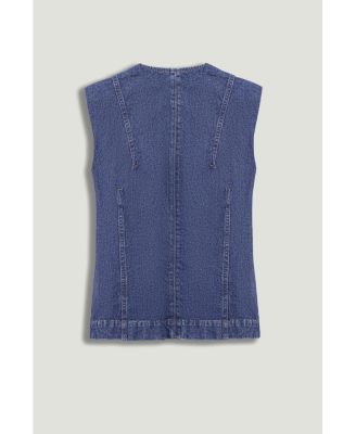Women's Button-Front Denim Vest