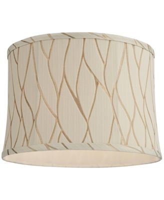 Kinmen Slant Print Lamp Shade Cream Drum Softback Washer Harp Finial