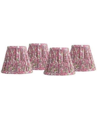 Nelle 3 1 2 Top x 6 Bottom x 5 High x 5 Slant Print Lamp Shade Replacement Set of 4 Pleated Clip On Candelabra