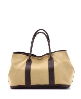 36 Garden Party Tote Toile and Leather