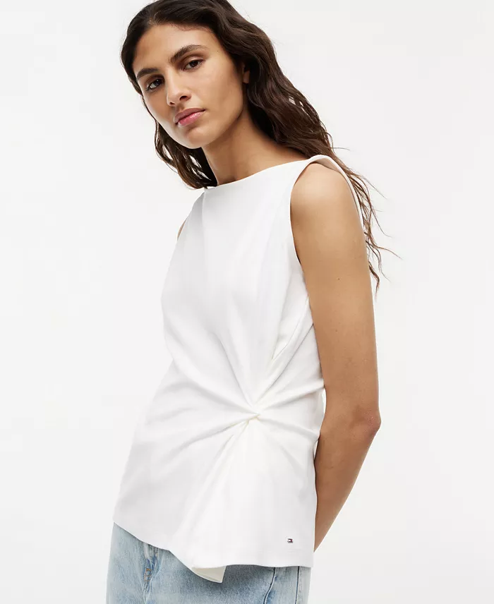 Women's Interlock Knot Sleeveless Cotton Top - thumbnail 3