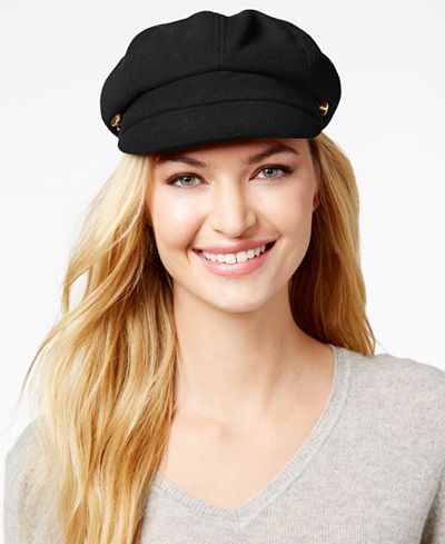 August Hats Artisanal Trims Gold-Tone Button Newsboy Cap