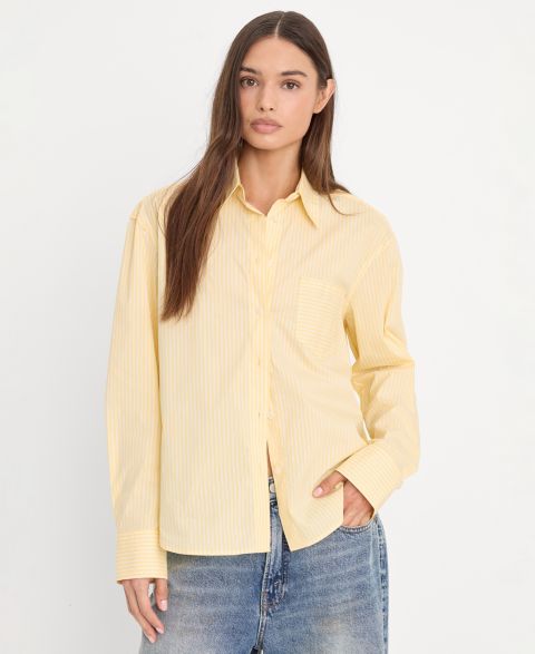 Женская рубашка Good American Poplin Classic Boxy, цвет: Полосатый