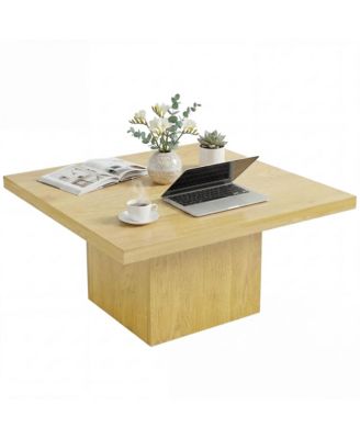 Square Table, Center Table with 1.6" Thick Top, Wood Grain