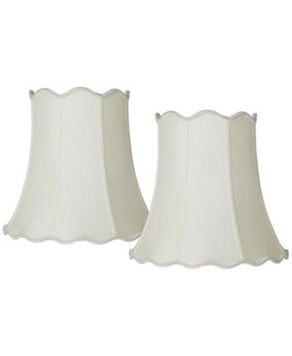 Imperial Shade Set of 2 Scallop Bell Lamp Shades Medium 10" Top x 16" Bottom x 14.75" High Spider Harp and Finial Fitting
