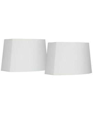 Set of 2 Oval Lamp Shades Medium 12.5 Wide x 10 Deep at Top 15 Wide x 11 Deep at Bottom 10 High Spider Harp Finial