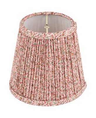 4" Top x 6" Bottom x 5 1/2" High x 5 1/2" Slant Print Lamp Shade Replacement Set of 4 Shirred Pleated Clip On
