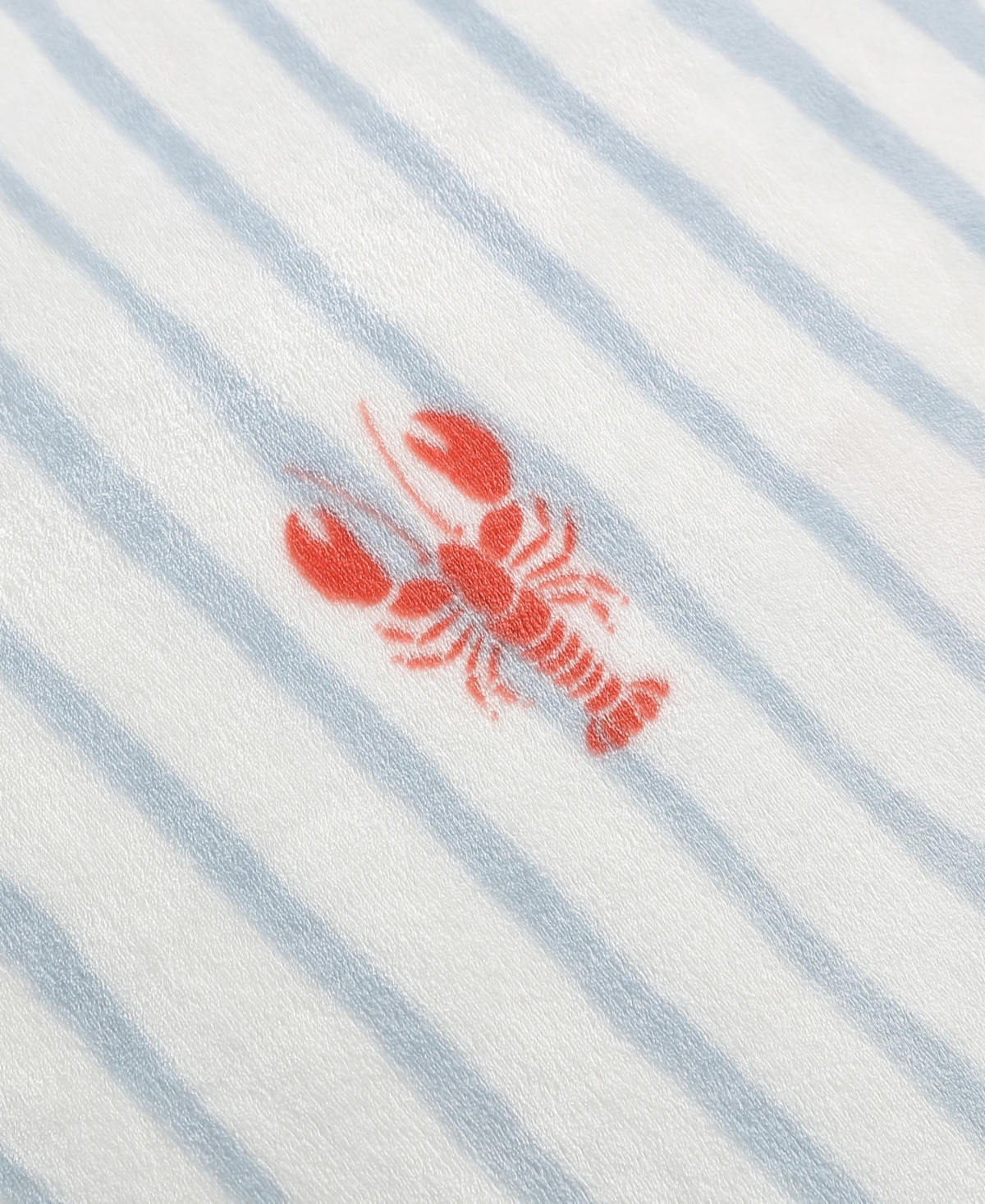 Nautica Lobster Watercolor Stripes Plush Blanket