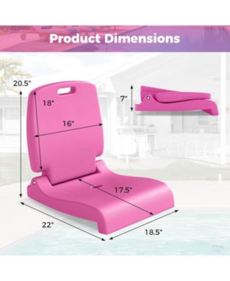 Foldable Pool Chair with Built-in Handle and Backrest Support