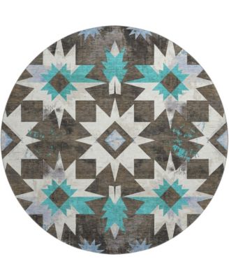 Mayfield Machine Washable AMF1893 8' x 8' Round Area Rug