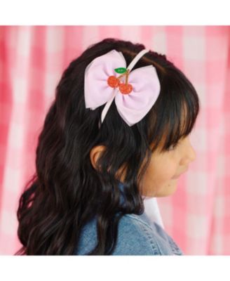Little and Big Girls Cherry Tulle Bow Headband