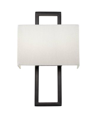 Modena Modern Wall Light Sconces Set of 2 Hardwire 9 1/2" Fixture Silvery Faux Silk Shade for Bedroom Reading Living Room