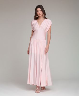 avec filles bridesmaid dress V-Neck Sleeveless High-Low Bridesmaid Dress with Waist Pleating