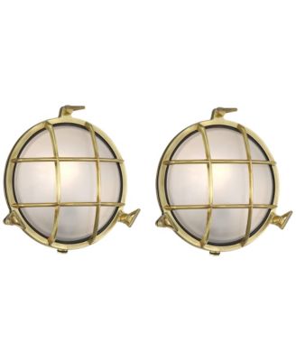 Possini Euro Anjali 10"H Bulkhead Outdoor Wall Light Set of 2