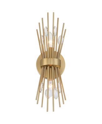 Possini Euro Janae 17" High Warm Brass Starburst 2-Light Wall Sconce